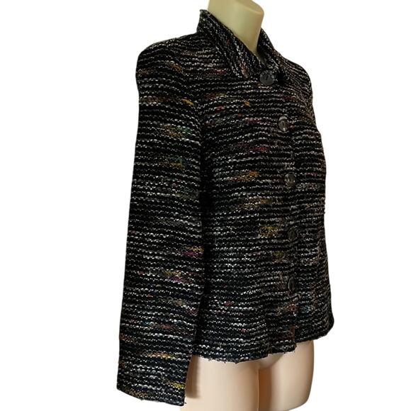 Coldwater Creek Size XS Textured Striped Sweater Cardigan Jacket Knit - Picture 2 of 8